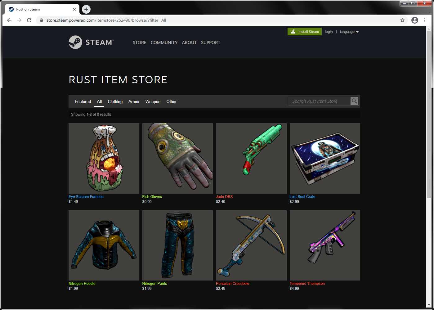Gift a Rust Skin via Steam