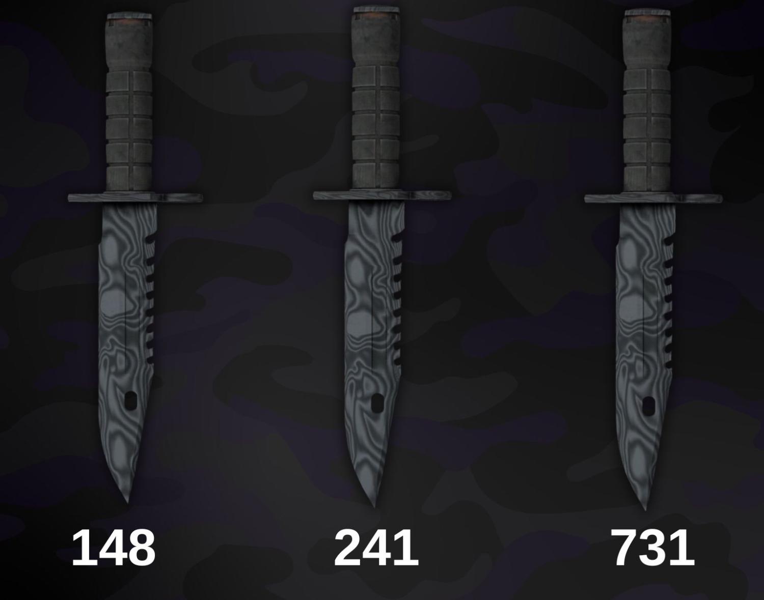 M9 Bayonet Damascus Steel Patterns