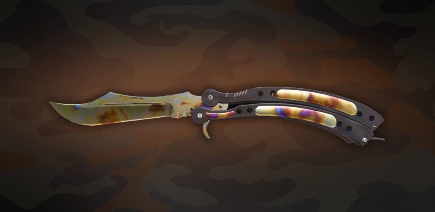 Butterfly Knife | Case Hardened Gold Gem