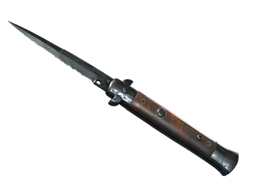 ★ Stiletto Knife | Damascus Steel (Battle-Scarred)