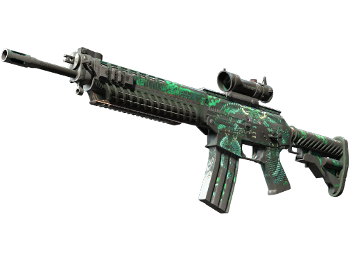 SG 553 | Dragon Tech (Battle-Scarred)
