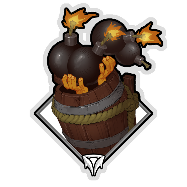 Gold Crownfall Sticker - Spoon (Bombs)