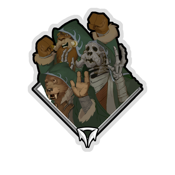 Gold Crownfall Sticker - The Sunken Monks