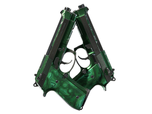 Dual Berettas | Polished Malachite (Well-Worn)