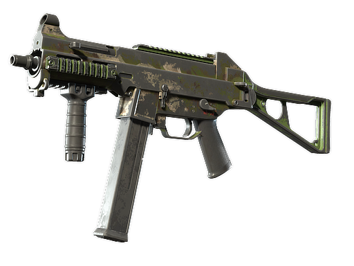 UMP-45 | Green Swirl (Battle-Scarred)
