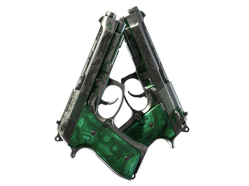 Dual Berettas | Polished Malachite (Battle-Scarred)