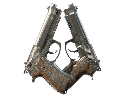 Dual Berettas | Silver Pour (Battle-Scarred)