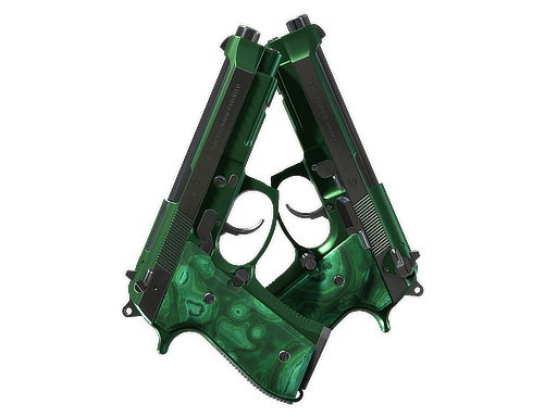 Souvenir Dual Berettas | Polished Malachite (Minimal Wear)