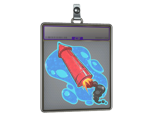 Sticker Slab | Big Red Rocket (Glitter)