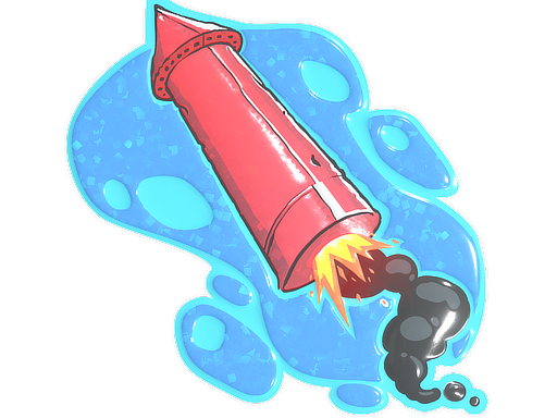 Sticker | Big Red Rocket (Glitter)