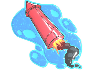 Sticker | Big Red Rocket (Glitter)